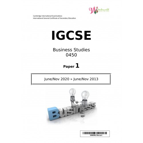 CIE Business Studies 0450 | Paper 1